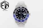 Rolex GMT-master ii 3186/3285 Movement 40mm Batman Bezel SS Jubilee Band Watch